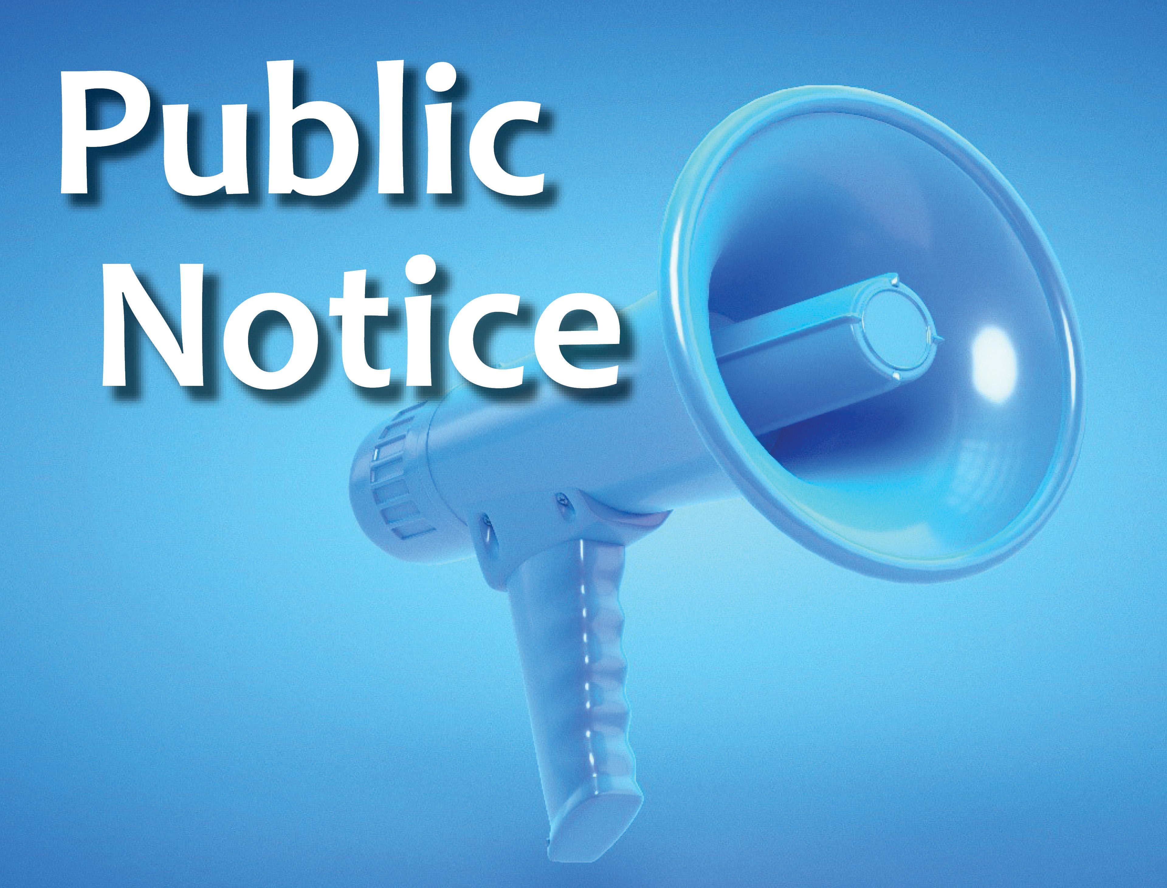 Public Notice text over picture of a megaphone